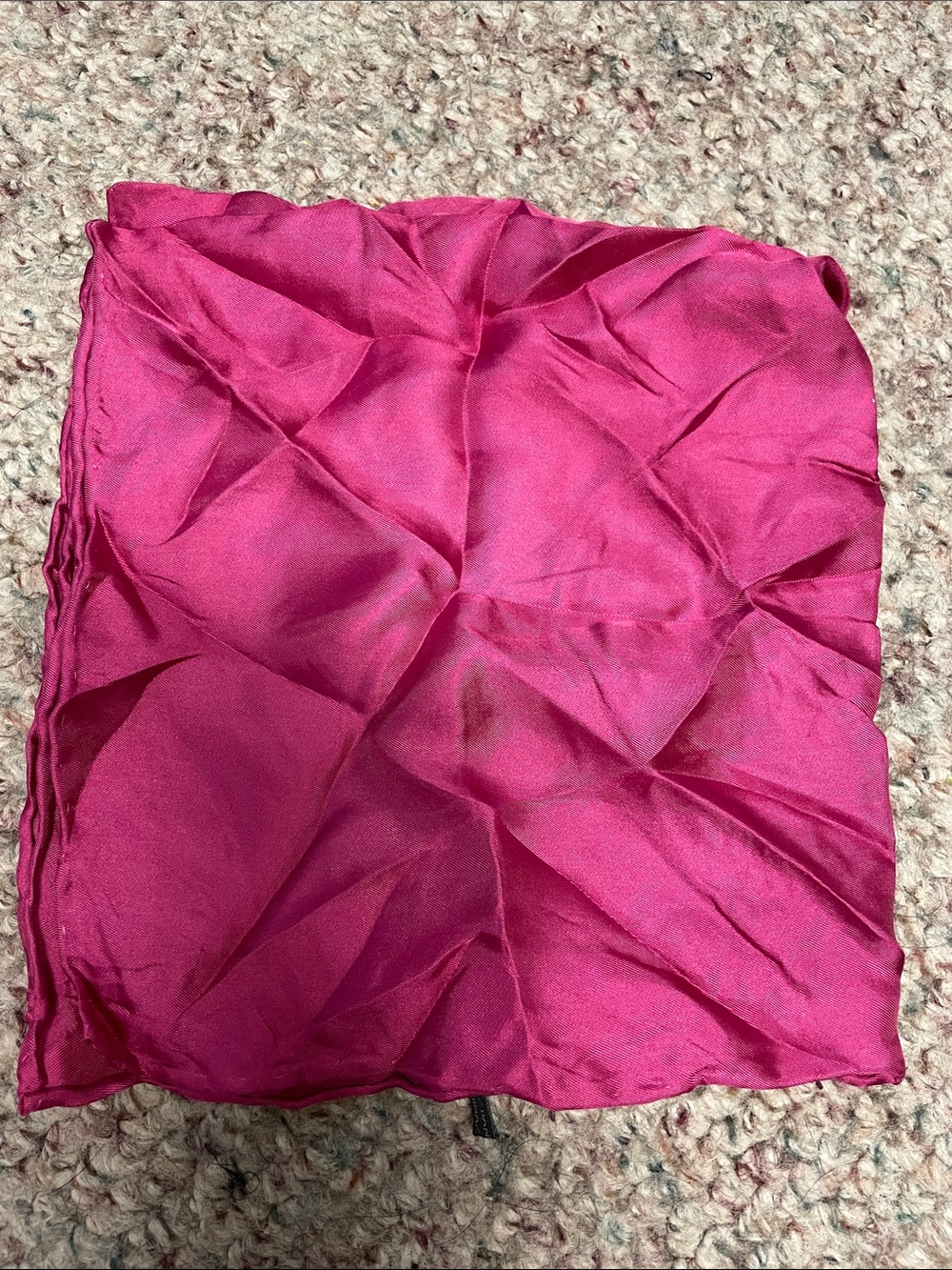 100% silk hand rolled Fuchsia pocket square